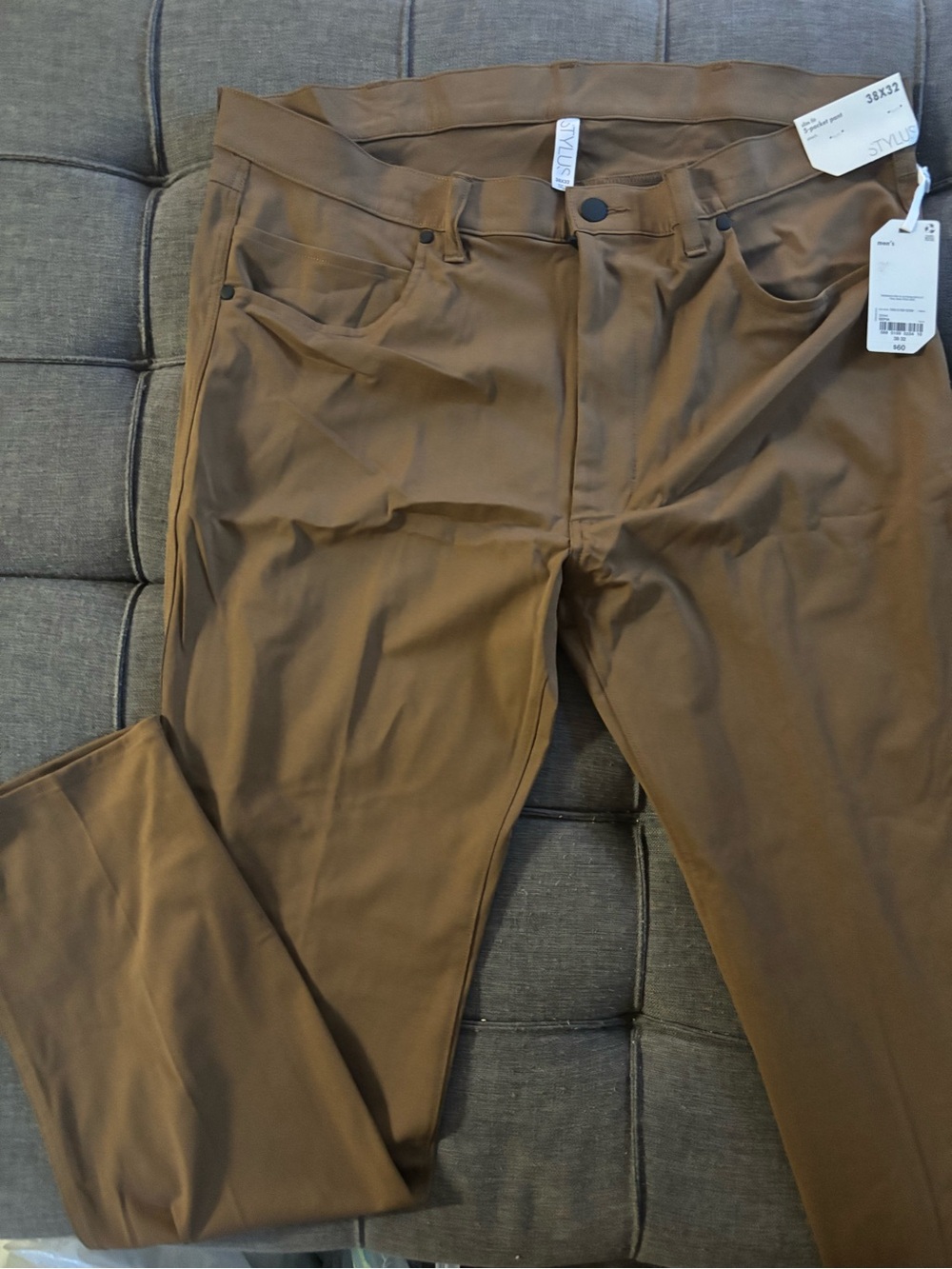 STYLUS Men's Brown Dress Pants